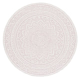 Safavieh Courtyard 6'-7" x 6'-7" Rug in Ivory / Soft Pink