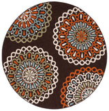 Safavieh Veranda 5'-3" x 5'-3" Rug in Chocolate / Terracotta