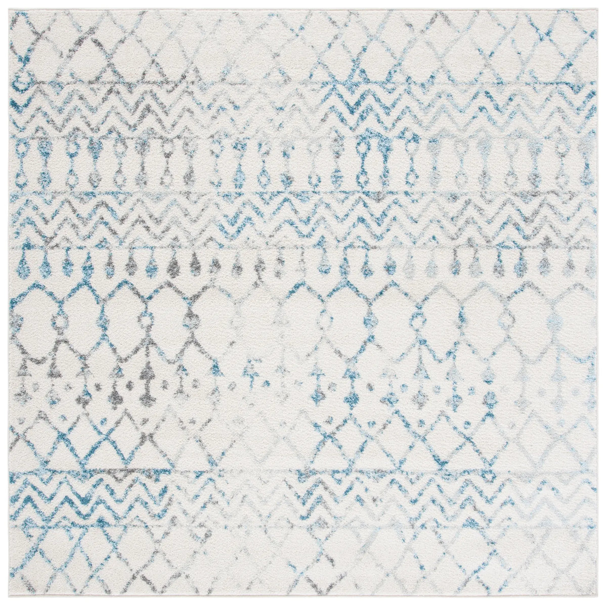 Safavieh Tulum 6'-7" x 6'-7" Rug in Ivory / Turquoise