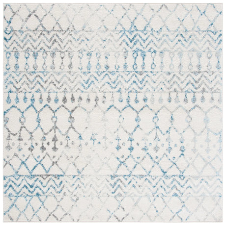 Safavieh Tulum 6'-7" x 6'-7" Rug in Ivory / Turquoise