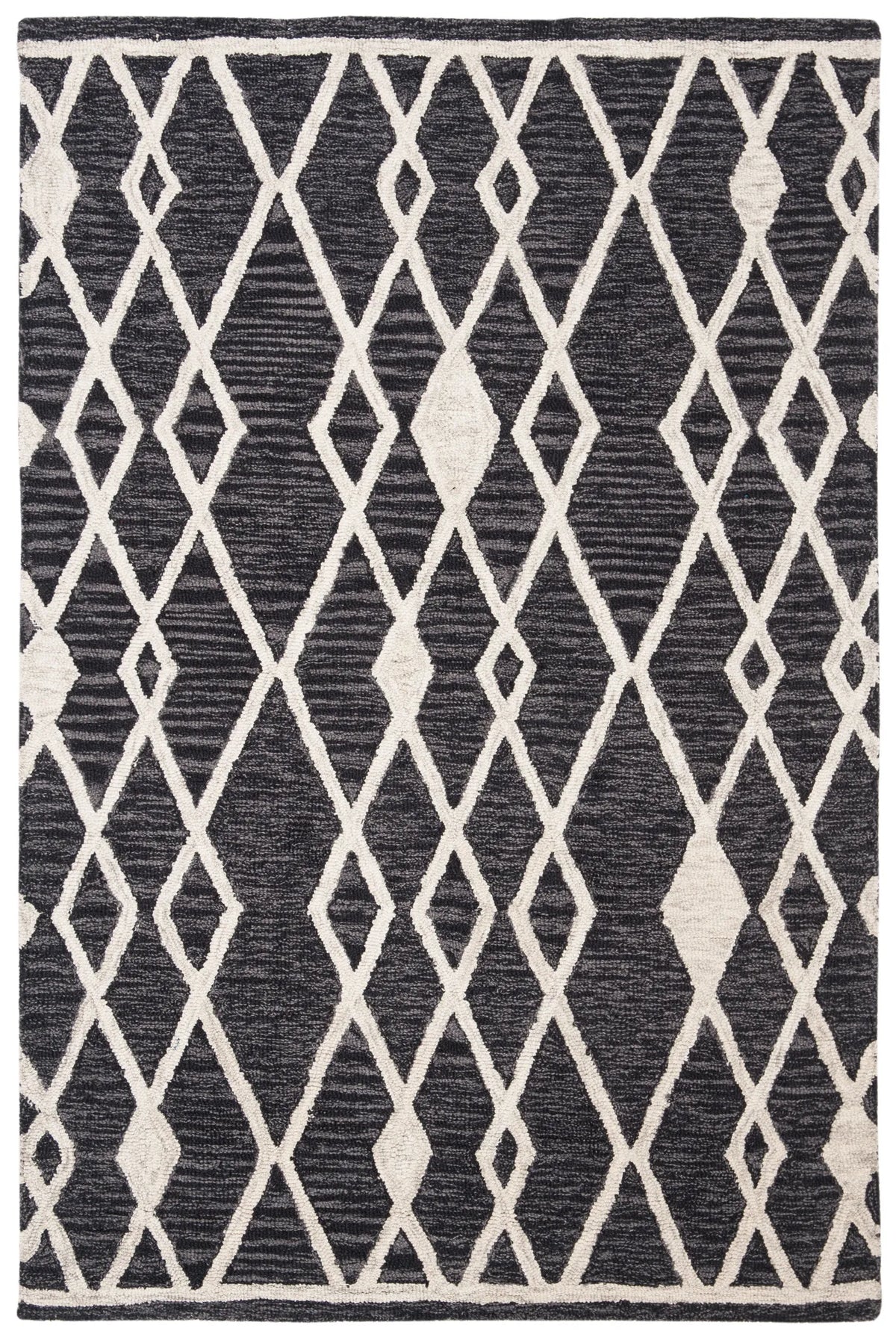 Safavieh Micro-Loop 3'-0" x 5'-0" Rug in Charcoal / Ivory