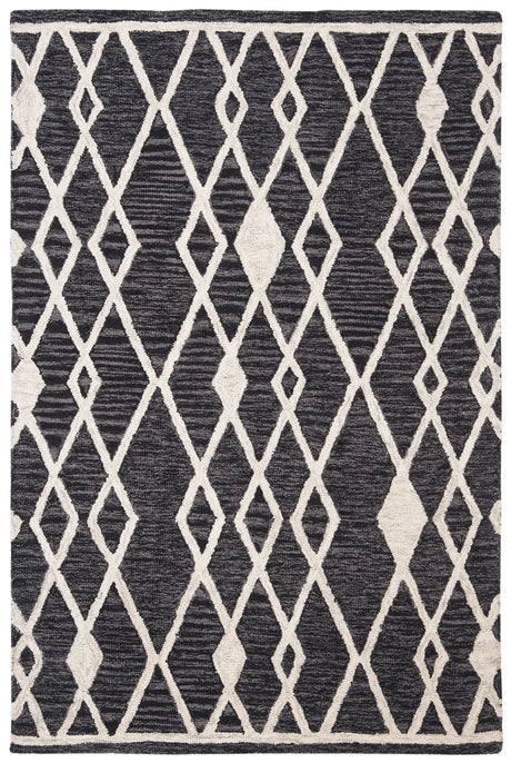Safavieh Micro-Loop 3'-0" x 5'-0" Rug in Charcoal / Ivory