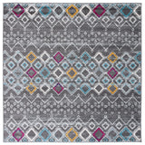 Safavieh Amsterdam 6'-7" x 6'-7" Rug in Dark Grey / Ivory
