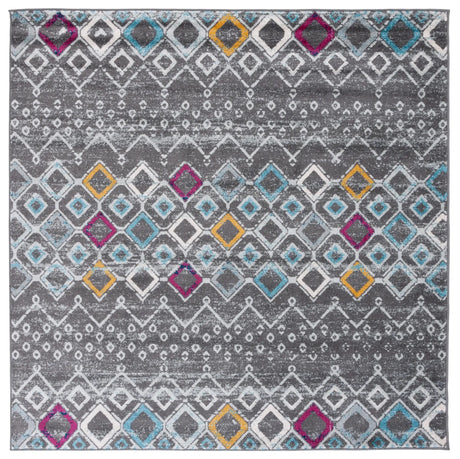 Safavieh Amsterdam 6'-7" x 6'-7" Rug in Dark Grey / Ivory