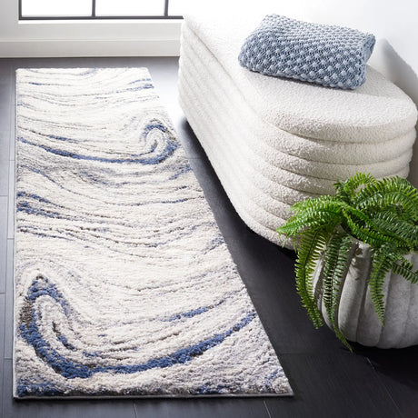 Safavieh Petra 2'-3" x 8'-0" Rug in Light Beige / Blue