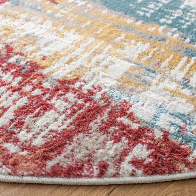Safavieh Skyler 6'-7" x 6'-7" Rug in Burgundy / Gold