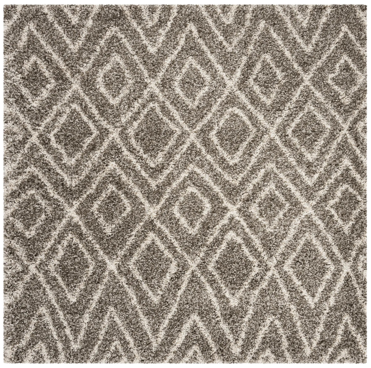 Safavieh Hudson Shag 5'-0" x 5'-0" Rug in Grey / Ivory