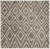 Safavieh Hudson Shag 5'-0" x 5'-0" Rug in Grey / Ivory