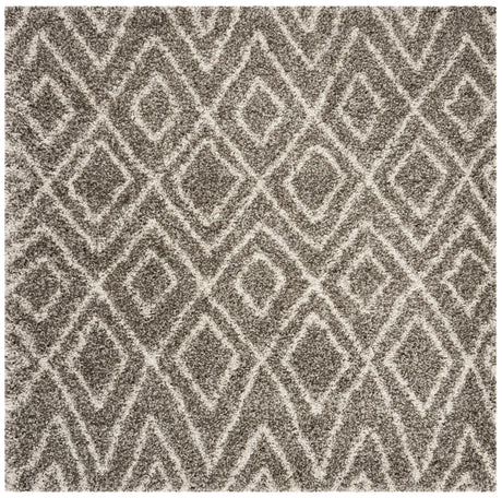 Safavieh Hudson Shag 5'-0" x 5'-0" Rug in Grey / Ivory
