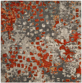Safavieh Monaco 6'-7" x 6'-7" Rug in Grey / Orange
