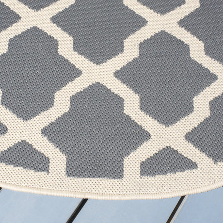 Safavieh Courtyard 5'-3" x 5'-3" Rug in Anthracite / Beige