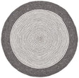 Safavieh Braided 3'-0" x 3'-0" Rug in Charcoal / Ivory