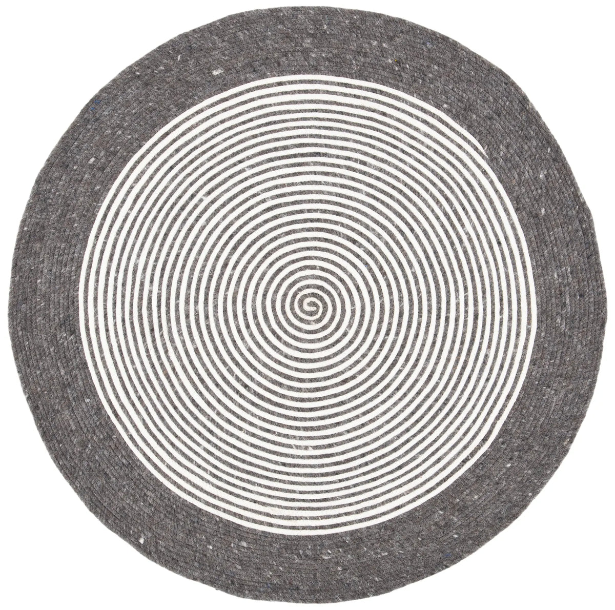 Safavieh Braided 3'-0" x 3'-0" Rug in Charcoal / Ivory