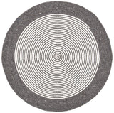 Safavieh Braided 3'-0" x 3'-0" Rug in Charcoal / Ivory