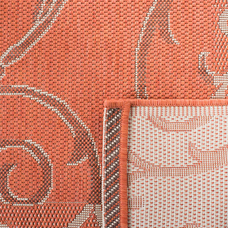 Safavieh Courtyard 4'-0" x 5'-7" Rug in Terracotta / Cream