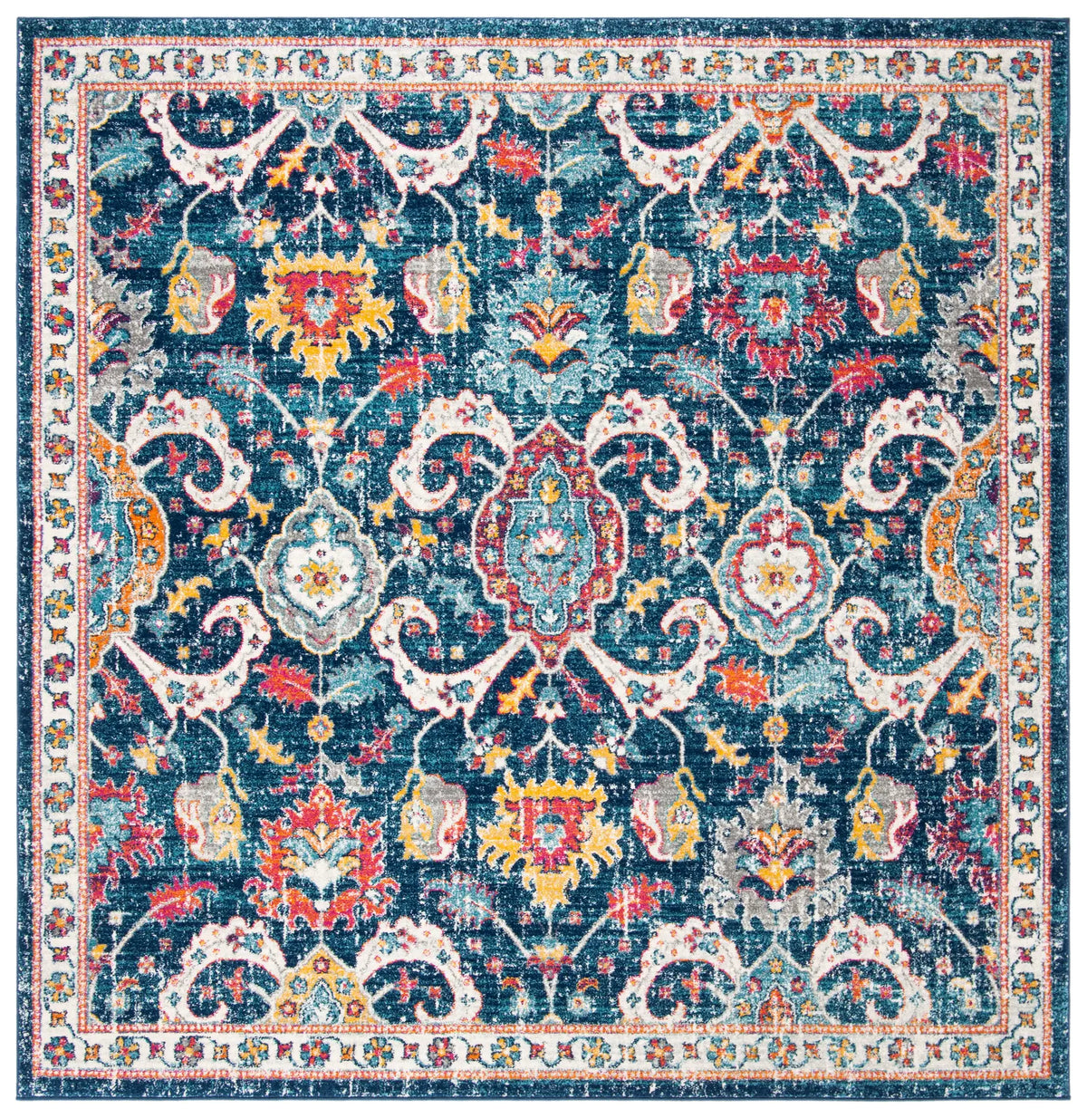 Safavieh Evoke 6'-7" x 6'-7" Rug in Navy / Fuchsia