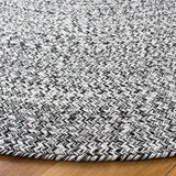 Safavieh Braided 5'-0" x 5'-0" Rug in Ivory / Black