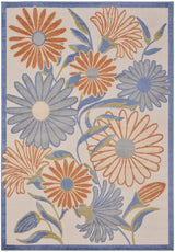 Nourison Aloha ALH33 Machine Made Beige, Multicolor Rug