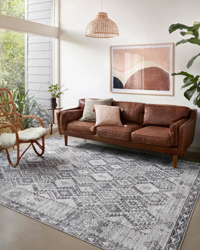 Loloi Zion Zio-03 Charcoal/Slate Rugs - room scene 1