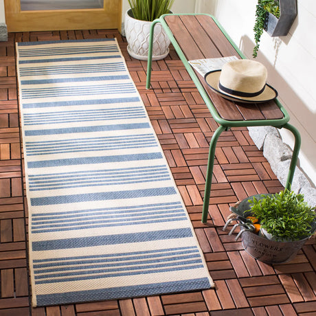 Safavieh Courtyard 2'-3" x 8'-0" Rug in Beige / Blue