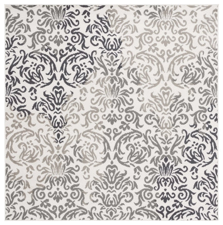 Safavieh Pyramid 6'-7" x 6'-7" Rug in Ivory Grey / Charcoal