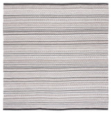 Safavieh Striped Kilim 7'-0" x 7'-0" Rug in Black / Ivory