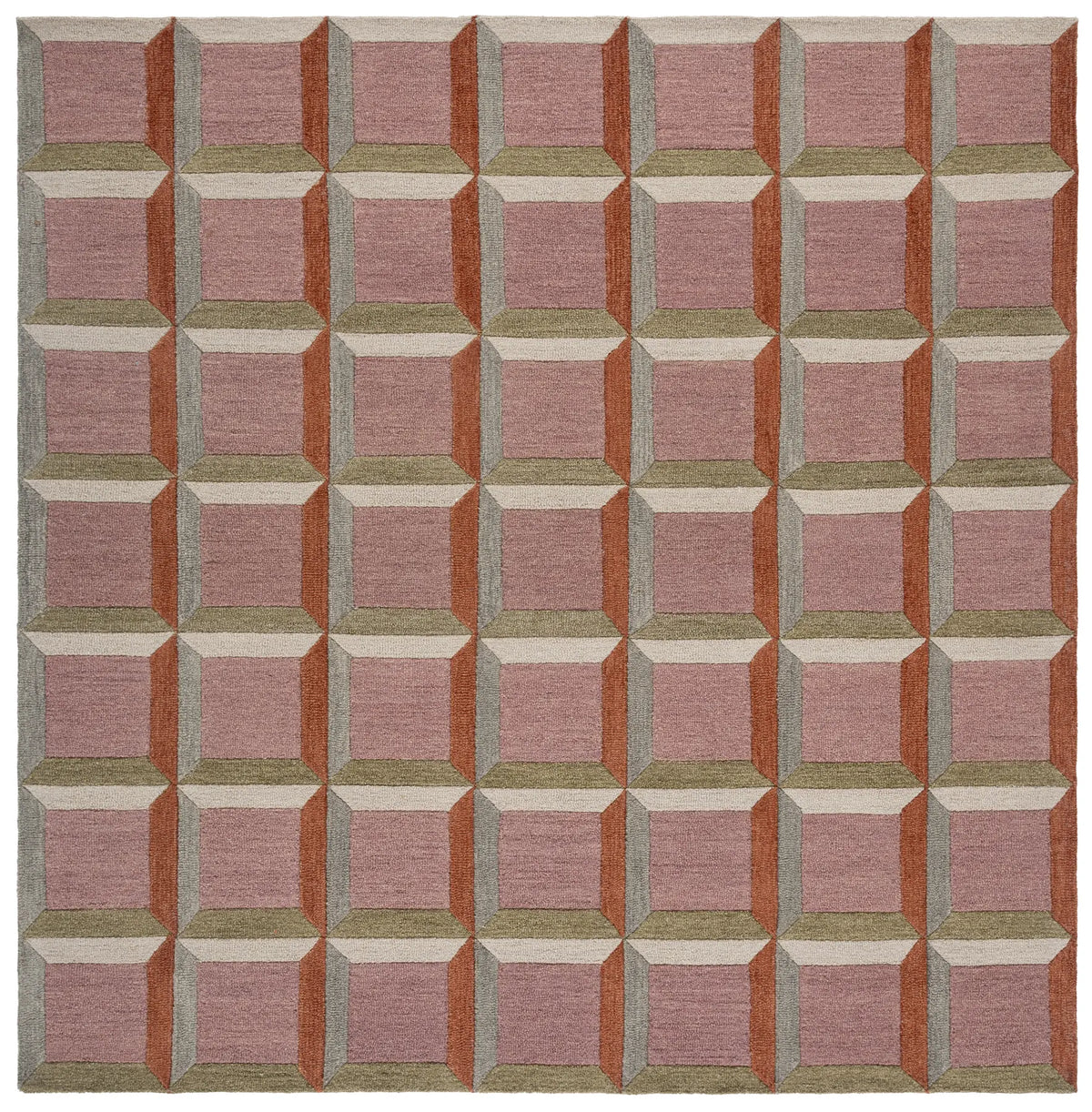 Safavieh Genre 7'-0" x 7'-0" Rug in Pink / Beige