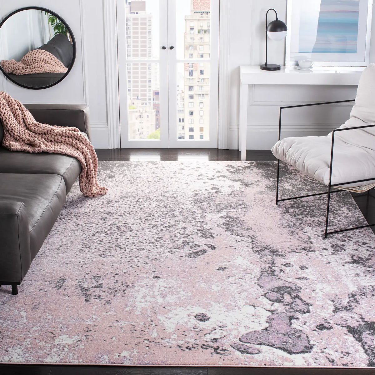 Safavieh Glacier 10'-6" x 14'-0" Rug in Pink / Grey