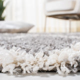 Safavieh Venus Shag 500 4'-0" x 6'-0" Rug in Grey / Ivory