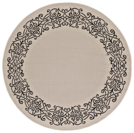 Safavieh Courtyard 6'-7" x 6'-7" Rug in Sand / Black