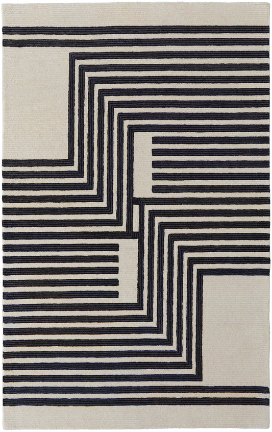 Feizy Maguire Mgr8900F Gray/Ivory/Black Area Rug