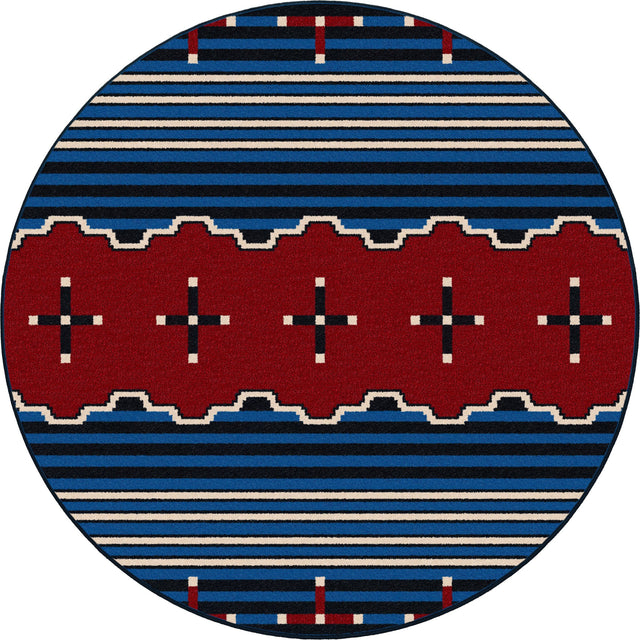 American Dakota Big Chief 2 Blue Rug