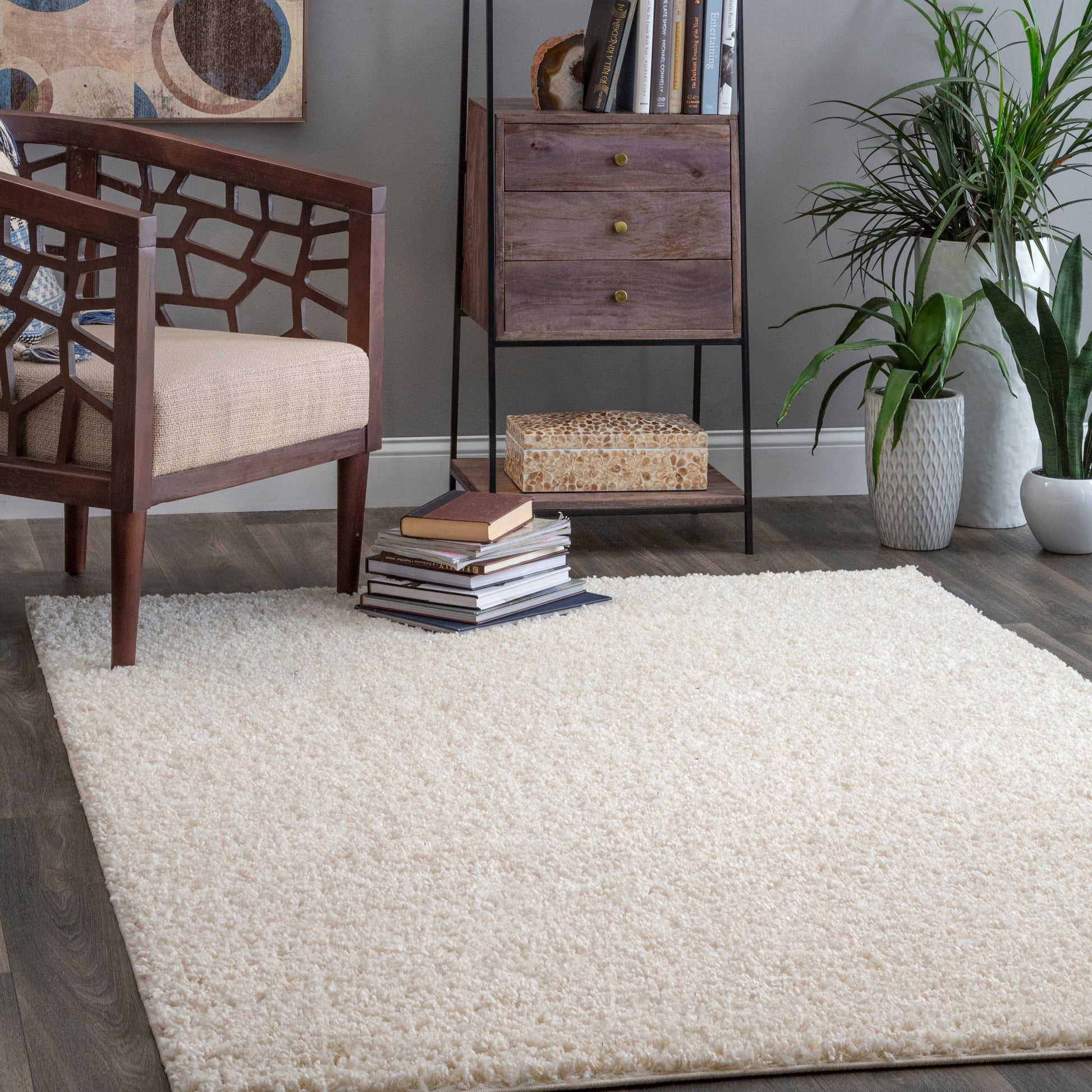 Nuloom Haisley Casual Shag Ozus01B Beige Area Rug