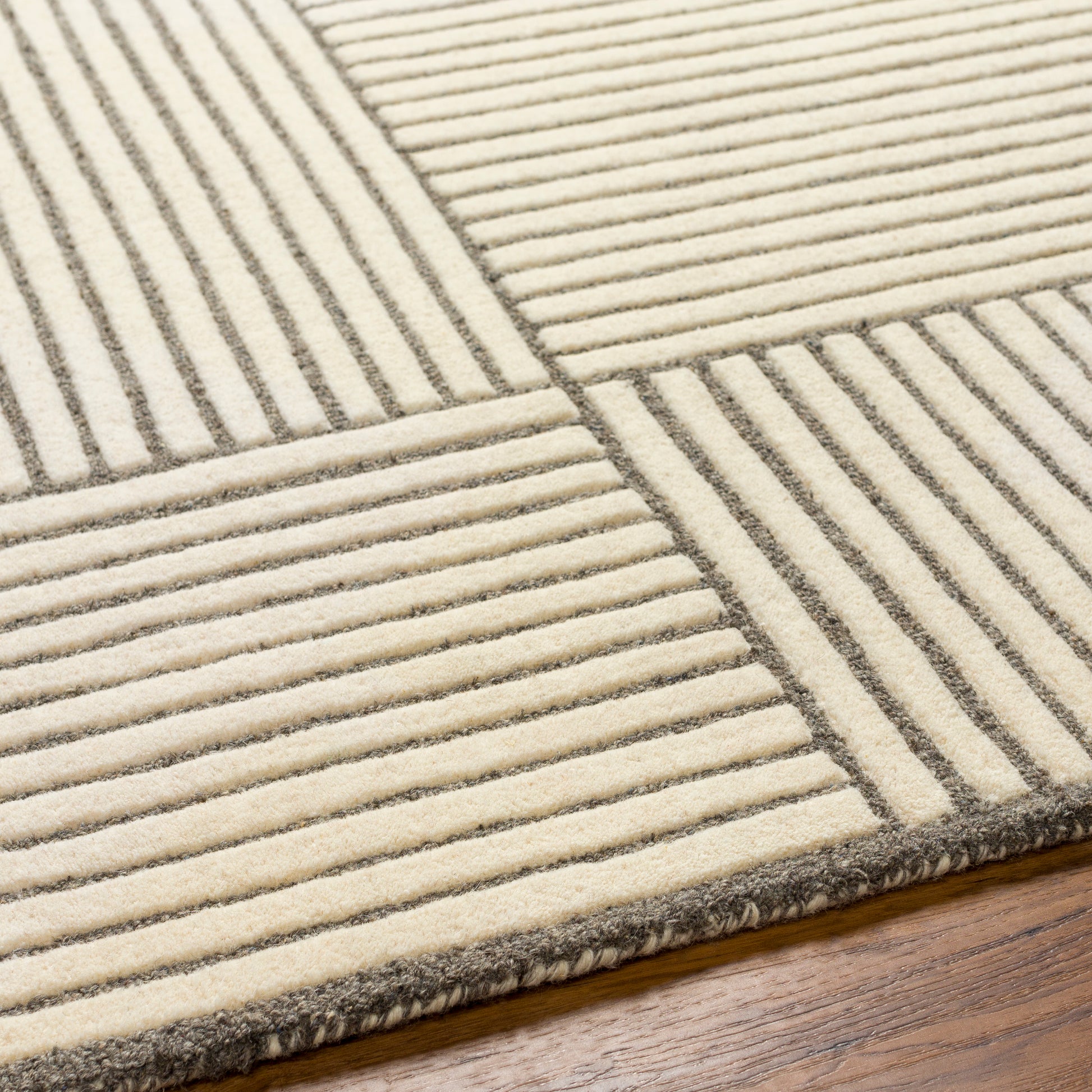 Surya Brook Bko-2312 Charcoal, Beige Area Rug