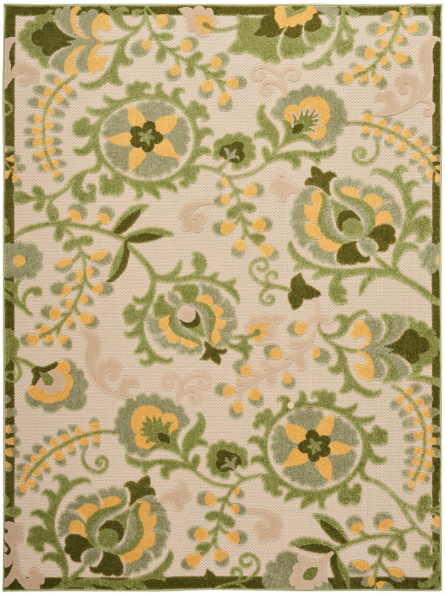 Nourison Aloha Alh17 Ivory Green Area Rug