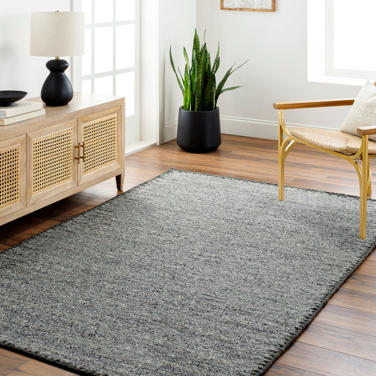 Surya Berkeley Bky-2301 Dark Grey, Nickel, Lunar Green Rug.