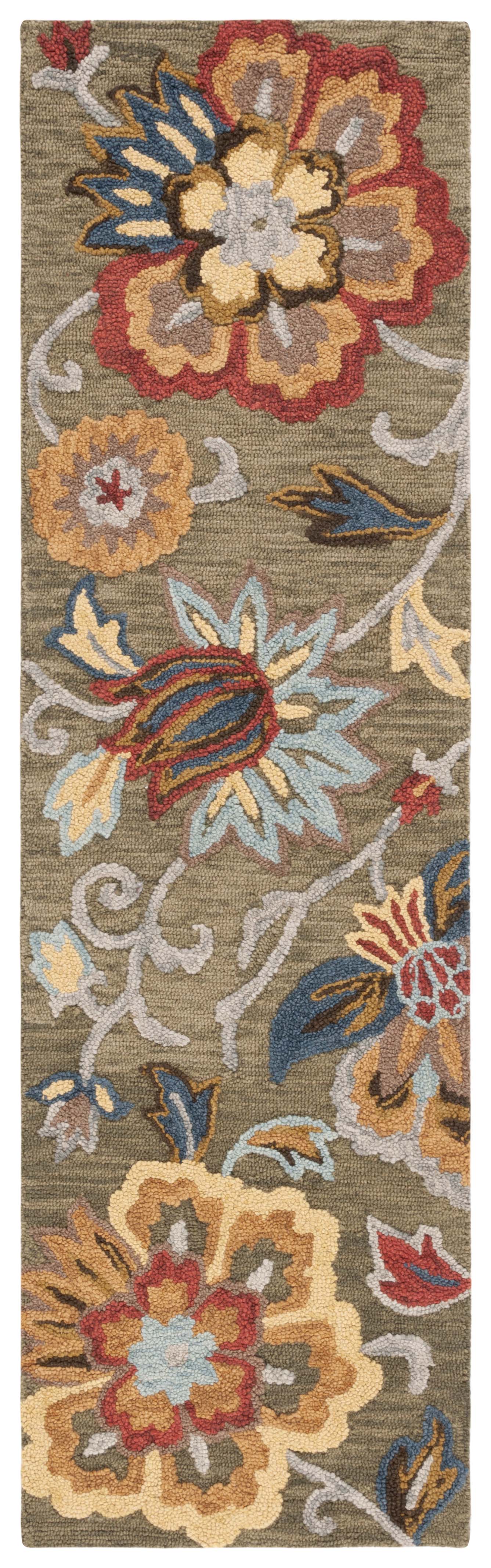 Safavieh Blossom Blm404Y Green/Red Area Rug