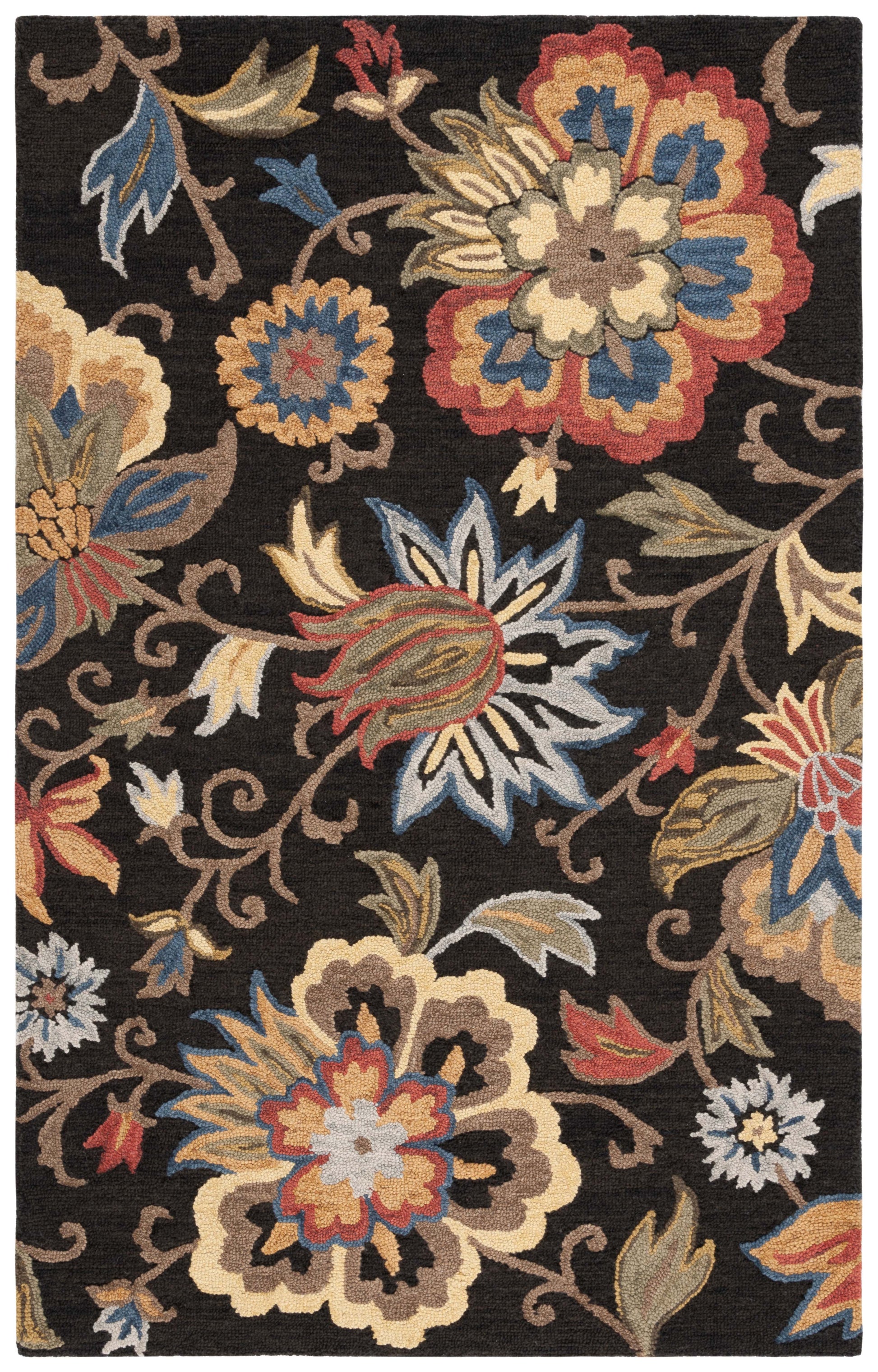 Safavieh Blossom Blm404Z Black/Yellow Area Rug