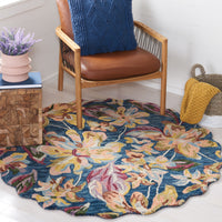 Safavieh Blossom Blm461M Blue/Gold Area Rug