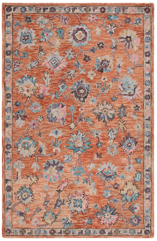 Safavieh Blossom Blm466P Rust/Blue Area Rug