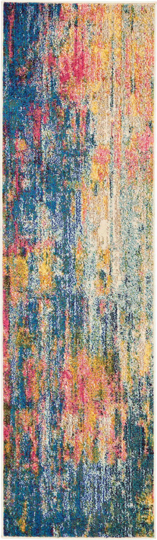 Nourison Celestial CES09 Machine Made Blue, Yellow Rug