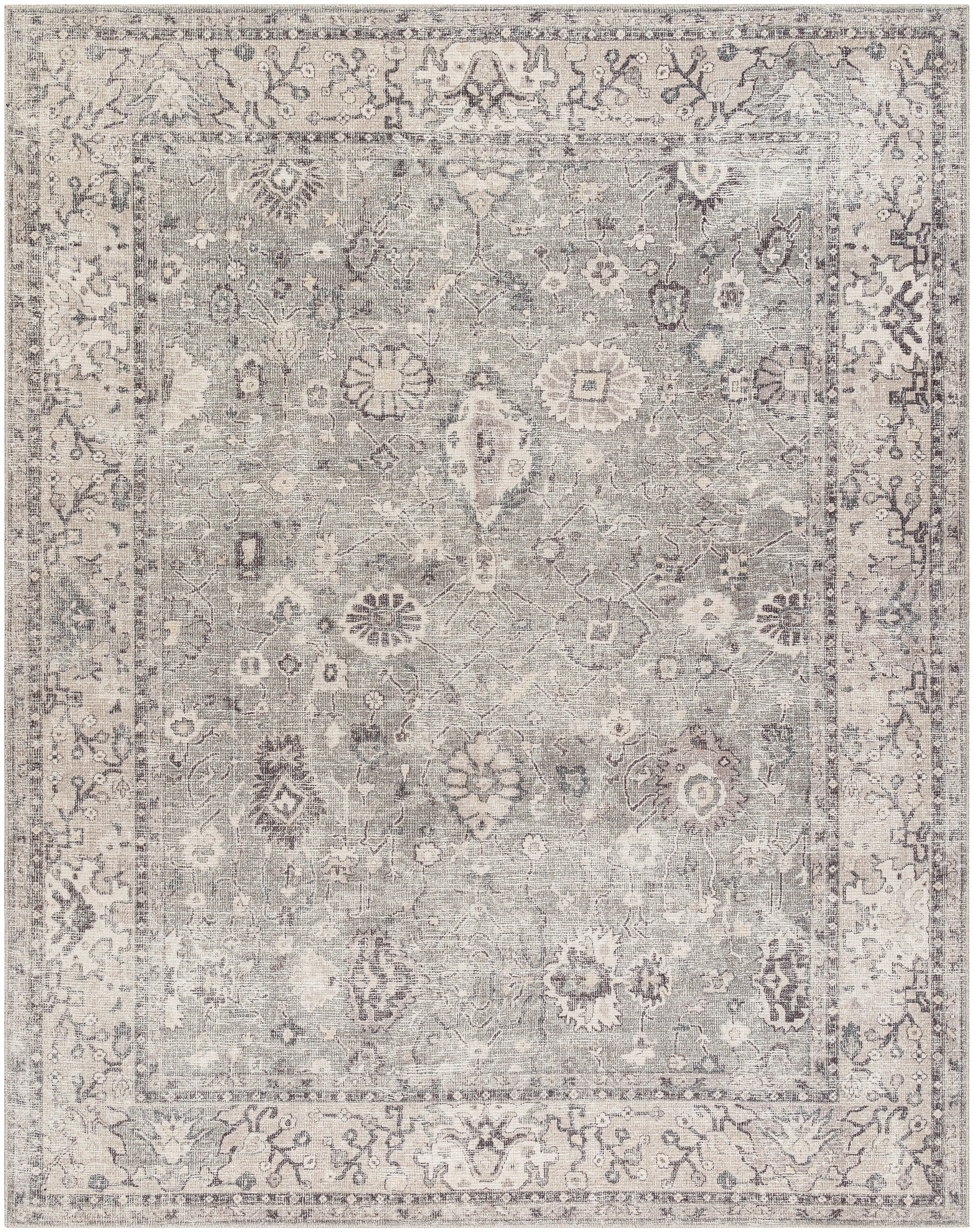 Surya Davina Bocc-2301 Medium Gray, Taupe, Light Gray, Charcoal, White Area Rug