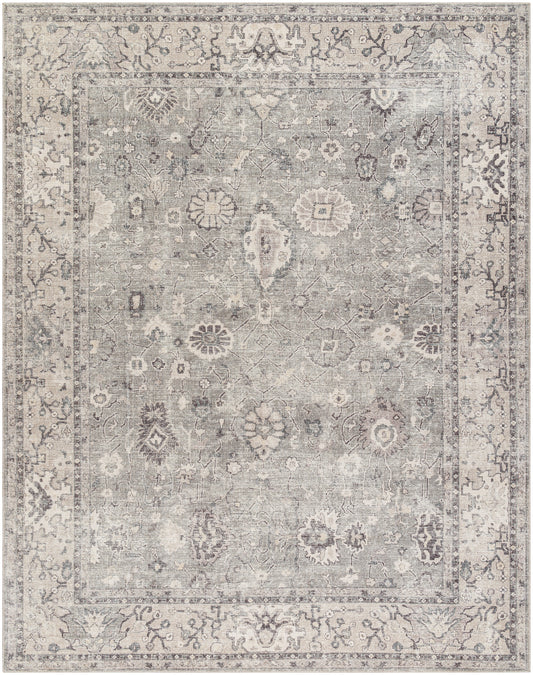 Surya Davina Bocc-2301 Medium Gray, Taupe, Light Gray, Charcoal, White Area Rug