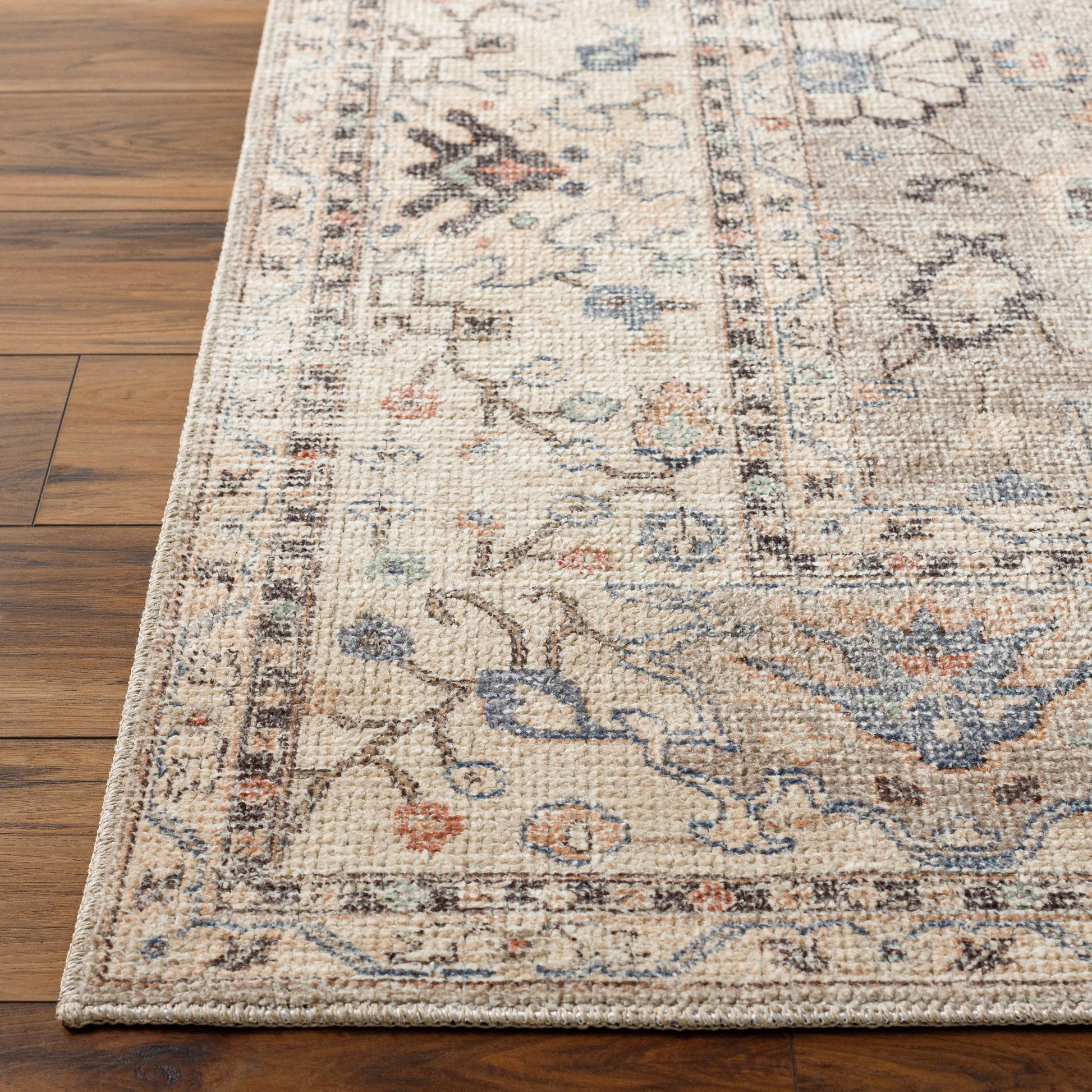 Surya Davina Bocc-2302 Medium Gray, Light Beige, Brown, Denim, Off-White Area Rug