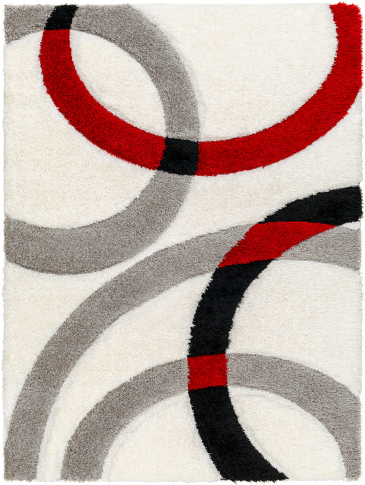 Surya Bologna Bog-2306 Off-White, Light Silver, Grey, Burgundy, Pewter, Jet Black Area Rug