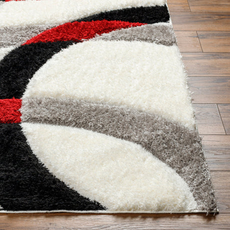 Surya Bologna Bog-2306 Off-White, Light Silver, Grey, Burgundy, Pewter, Jet Black Rug.