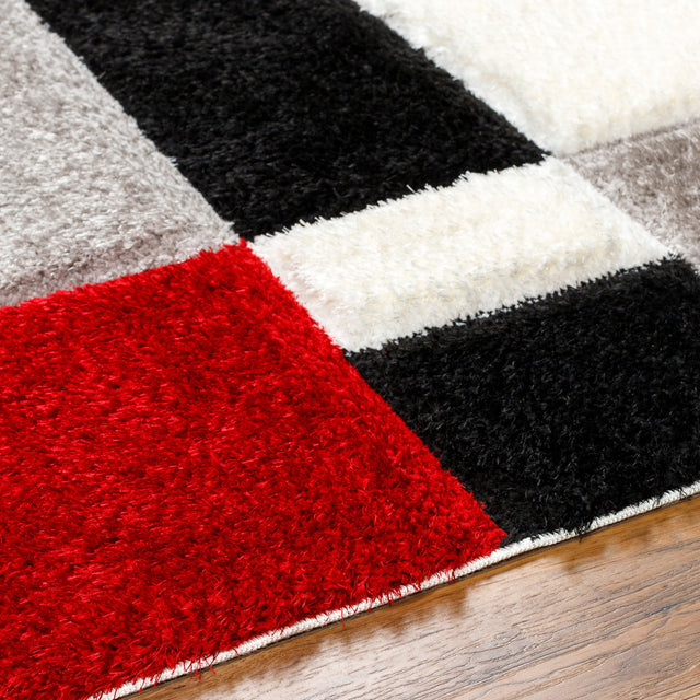 Surya Bologna Bog-2308 Pearl, Jet Black, Dark Red, Sage Rug.