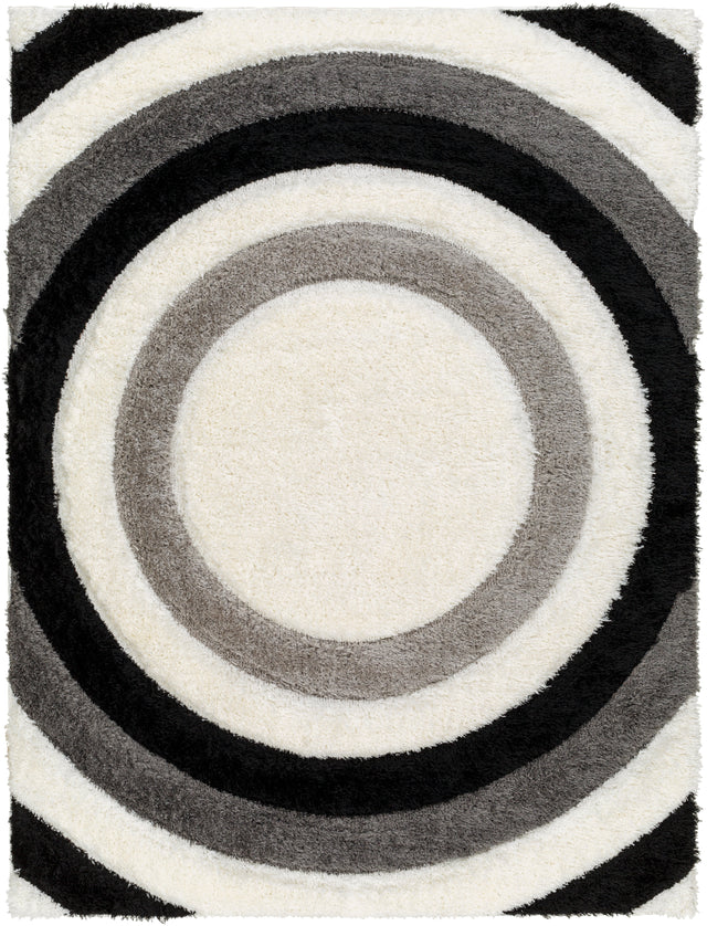 Surya Bologna Bog-2311 Light Silver, White, Jet Black Rug.