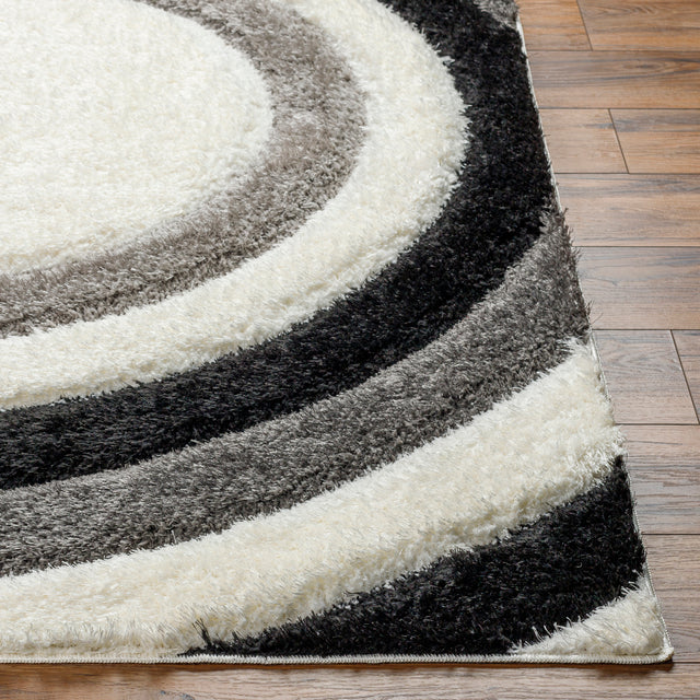 Surya Bologna Bog-2311 Light Silver, White, Jet Black Rug.