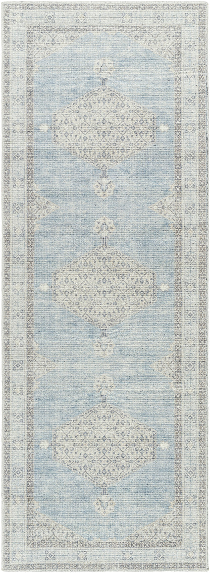 Surya Lila Bolc-2303 Denim, Silver Gray, Seafoam, Medium Gray, Off-White Area Rug